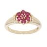 9ct Yellow Gold Ruby Cluster Ring
