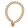 9ct Yellow Gold Heart Lock Charm Bracelet 7.5"