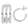 Silver Trio Band Hoop Earrings By Icesia