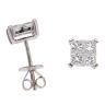 18ct White Gold 1.00ct Princess Cut Diamond Stud Cluster Earrings