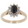 9ct Yellow Gold 0.10ct Diamond And Sapphire Cluster Ring
