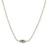 14ct Yellow Gold Monaco Beaded Cubic Zirconia Pave Lock Chain 26"