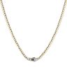 14ct Yellow Gold Monaco Curb Classic Cubic Zirconia Pave Lock Chain 18"