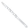 9ct White Gold Cubic Zirconia Patterned Curb Bracelet 8"