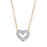 18ct Yellow ﻿Gold on Sterling Silver Natural Diamond Heart Necklace 16+2 inch