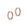 Rose Gold Plated Sterling Silver Cubic Zirconia Huggie Hoop Earrings