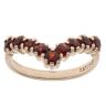 9ct Yellow Gold Garnet Wishbone Ring