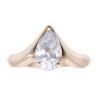 14ct Yellow Gold Pear Cut Cubic Zirconia Ring