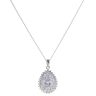 Silver Cubic Zirconia Cluster Pendant And Chain 18" By Icesia