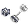 18 Carat White Gold Diamond-10pts Sapphire 55pts Stud Earrings