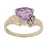 9ct Yellow Gold Amethyst And Cubic Zirconia Ring