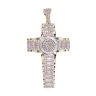 9ct Yellow And White Gold Diamond Cross Pendant