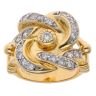 Silver Gold Plated Cubic Zirconia Knot Ring