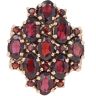 9ct Yellow Gold Garnet Cluster Ring