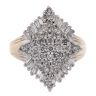 14ct Yellow Gold 1.25ct Brilliant And Baguette Cut Diamond Cluster Ring
