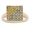 9ct Yellow Gold Green And Yellow Gemstone Cluster Ring
