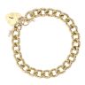 9ct Yellow Gold Heart Charm Bracelet 7"