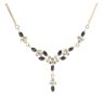 9ct Yellow Gold Cubic Zirconia and Sapphire Chain 18"