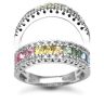 18 Carat White Gold Diamond-13pt Multi Colour Sapphire 1.33ct Ring