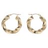 9ct Yellow Gold Greek Key Twisted Hoop Earrings