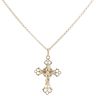 9ct Yellow Gold Crucifix Pendant and Chain 16"