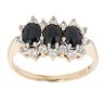 9ct Yellow Gold Sapphire And Cubic Zirconia Cluster Ring