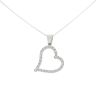 Silver Cubic Zirconia Open Heart Pendant And Chain 18"