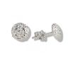 9ct White Gold Pyramid Button Stud Earrings