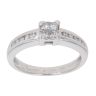 Platinum 0.25ct Princess And Brilliant Cut Diamond Cluster Ring