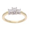 18ct Yellow Gold 0.25ct Princess Cut Diamond Triple Cluster Ring