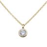 925 Sterling Silver Gold Plated Cubic Zirconia Solitaire Pendant & Chain 16"