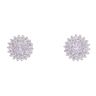 Silver Cubic Zirconia Round Halo Stud Earrings by Icesia