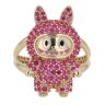 14ct Yellow Gold Pink Gemstone Bunny Ring
