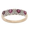 9ct Yellow Gold 0.02ct Diamond and Ruby Four Stone Ring