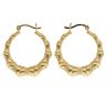 Silver Gold Plated Bamboo Creole Earrings