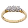 18ct Yellow Gold 0.25ct Brilliant Cut Diamond Trilogy Ring