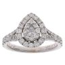 14ct White Gold 0.81ct Pear And Brilliant Cut Diamond Cluster Ring
