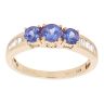 18ct Yellow Gold 0.30ct Diamond And Tanzanite Three Stone Ring
