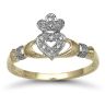 9 Carat Yellow Gold 0.05cts Diamond Claddagh Ring