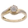 9ct Yellow Gold 0.25ct Diamond Twist Cluster Ring