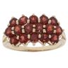9ct Yellow Gold Garnet Three Row Fancy Ring