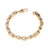18ct Yellow ﻿Gold on Sterling Silver Men's Tulip Star & Bar Belcher 9" Bracelet