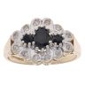 9ct Yellow Gold 0.10ct Diamond And Sapphire Cluster Ring