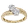 18ct Yellow Gold 0.80ct Brilliant Cut Diamond Two Stone Twist Ring