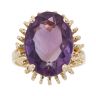 9ct Yellow Gold Amethyst Single Stone Ring
