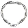 Silver Two Strand Intertwined Herringbone Bracelet 7.5" By Icesia
