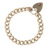 9ct Yellow Gold Heart Lock Charm Bracelet 7"
