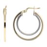 14ct Yellow And White Gold Fancy Hoop Earrings