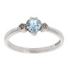 9ct White Gold Created Topaz and Diamond Heart Ring
