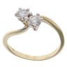 18ct Yellow Gold 0.55ct Brilliant Cut Diamond Two Stone Twist Ring